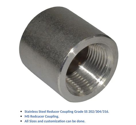 1 Inch Reducing Stainless Steel Threaded Reducer Coupling For Plumbing