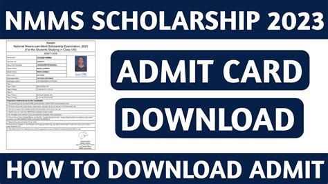 How To Download Nmms Admit Card 2023 Nmms Scholarship Admit Card Out