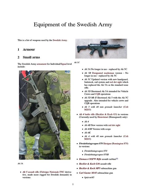 Equipment of The Swedish Army | Firearms | Military Science