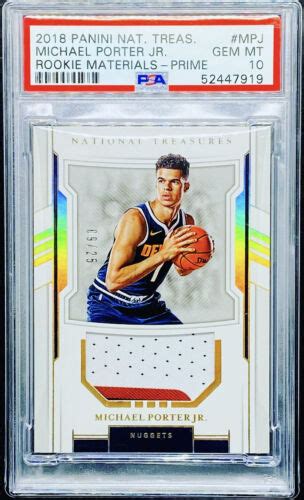 Michael Porter Jr National Treasures Rookie Prime Rc Psa