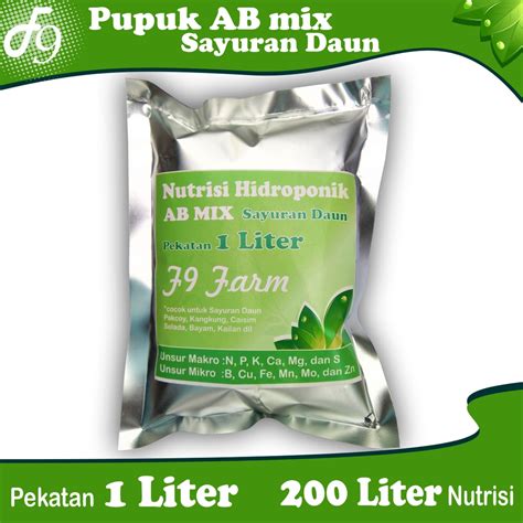 Jual Ab Mix Liter Serbuk Pupuk Nutrisi Hidroponik Sayuran Daun