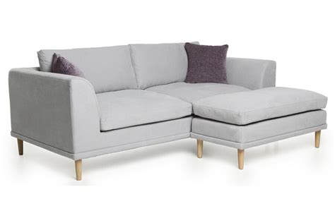 Диван трехместный с пуфиком угловой вел серый "Халден" - купить за ...