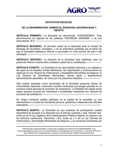 PDF ESTATUTOS SOCIALES1 DE LA DENOMINACION Ordenjuridico Gob Mx