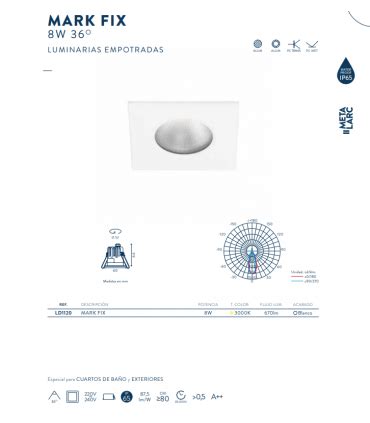 Luminaria Empotrable Mark Fix Ip W K Blanco Ld