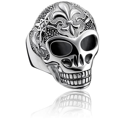 Bague T Te De Mort Avec Lys Tr Thomas Sabo Ocarat