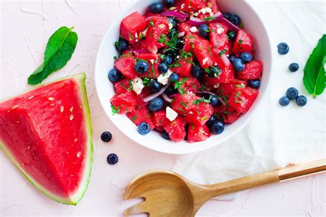 Watermelon Blueberry Feta Salad Healthy Summer Recipes