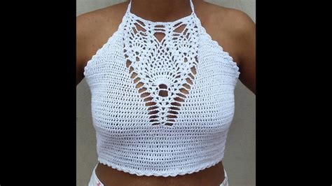 Cropped Em Croche Ponto Abacaxi Passo A Passo Crop Top De Croch