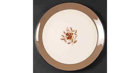 Cocoa Rose Coupe Platinum Trim Dinner Plate By Flintridge