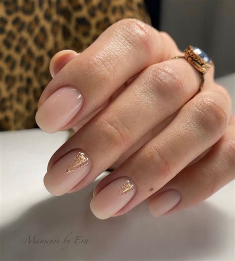 Ways To Wear Spring Nail Designs In Nude Nail Design With Gold Accents