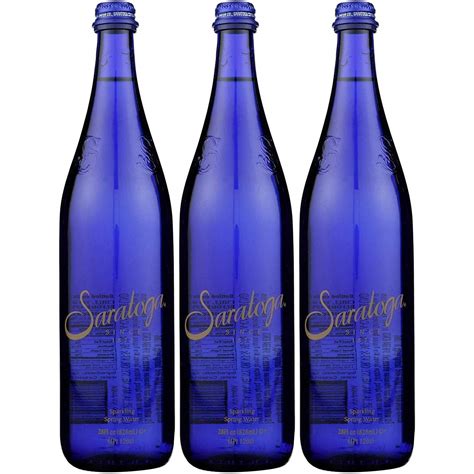 Saratoga Sparkling Spring Water 28oz Cobalt Blue Glass