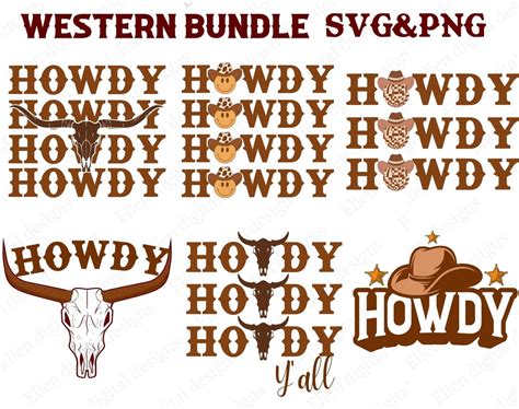 Howdy Svg Cowboy Svg Howdy Y All Svg Cow Skull Svg Etsy