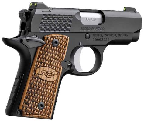 Kimber Micro Raptor 380acp Pistol Night Sights Zebra Wood Grips 275