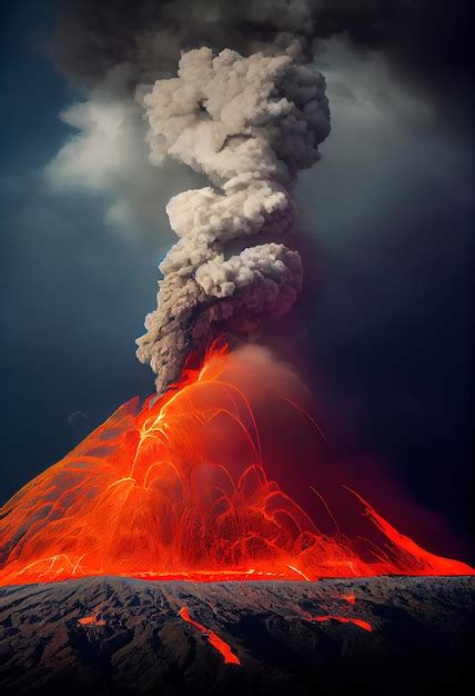 Premium Photo Massive Volcano Eruption A Large Volcano Erupting Hot