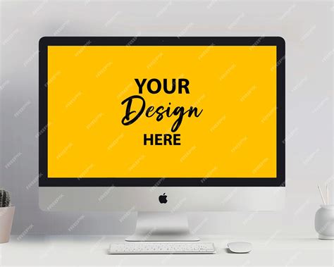 Premium Psd Computer Screen On White Background Mockup Psd Template