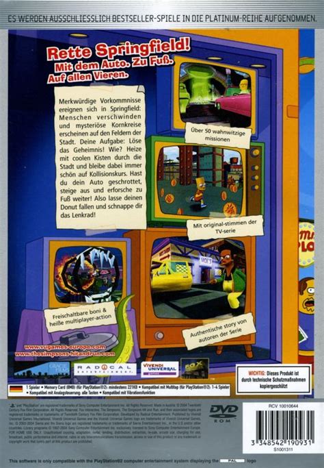 The Simpsons Hit Run Cover Or Packaging Material Mobygames