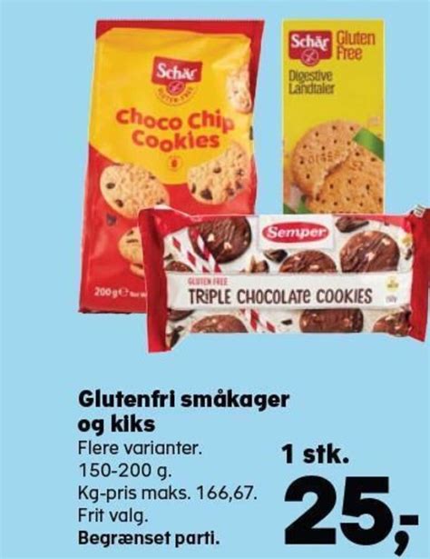 Glutenfri småkager og kiks tilbud hos Kvickly