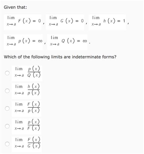 Solved Given That Lim Lim H X 1 Lim F X 0 G X 0 X A Chegg