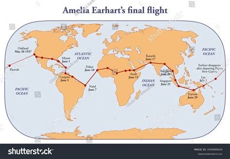 Amelia Earhart Map Of Flight