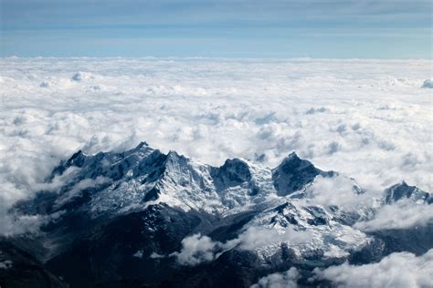 Mountains Snow Clouds Snowy Peak Wallpaper Coolwallpapers Me