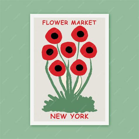 Premium Vector | Flower Market New York Handdrawn Poster