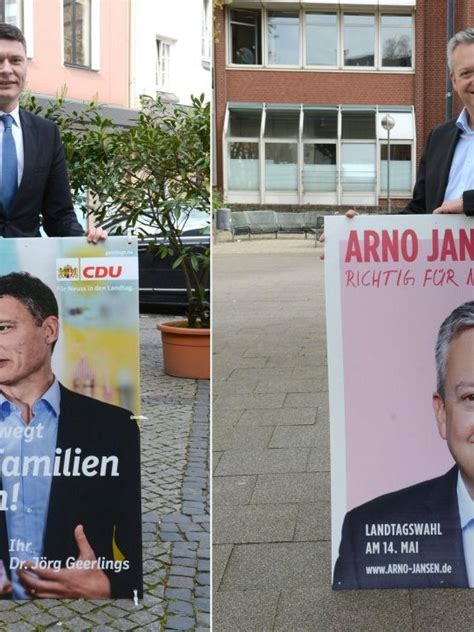 Neuss Landtagskandidaten Arno Jansen SPD und Jörg Geerlings CDU