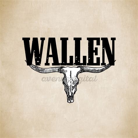 Wallen Bull Skull Digital PNG Western Bull Png Country Music Png