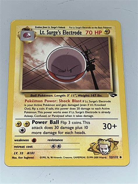 Lt Surges Electrode 52 132 Gym Challenge Pokémon Card eBay