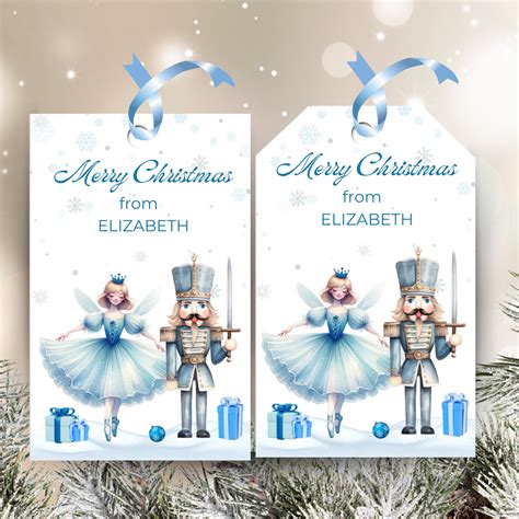 Editable Nutcracker Favor Tags Blue Nutcracker Gift Tags Etsy