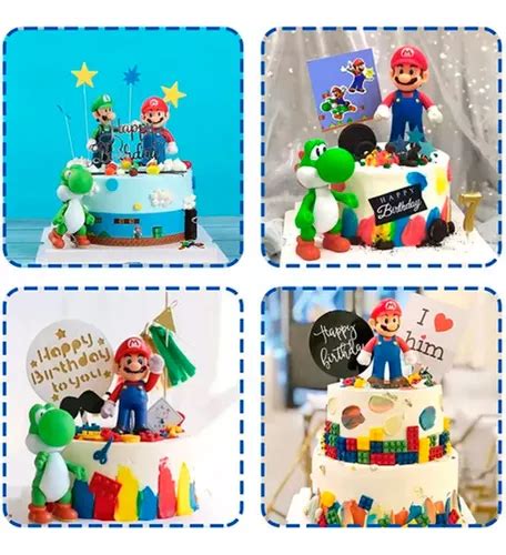 Set 6 Figuras Super Mario Bros Yoshi Peach Toad Bowser Kong En Venta En