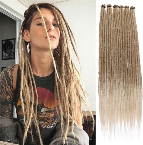 Leeven 24 Inch Ombre Blonde Dreadlock Extension 20 Strands Hippie