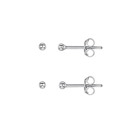 Ball Stud Earrings Set In Sterling Silver Amberta