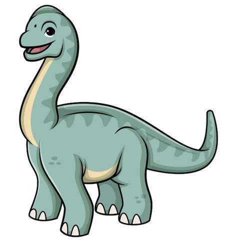 Premium Vector Cute Brachiosaurus Dinosaur Cartoon Illustration