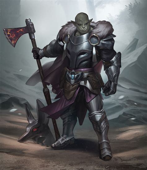 Artstation Orc Knight Boissb Bj Orc Warrior Fantasy Character