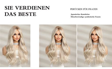 Esmee Lange Gewellte Blonde Per Cken F R Frauen Natuaral Synthetisches