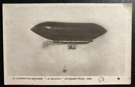 France Real Picture Postcard Cover Le Malecot Zeppelin Dirigible