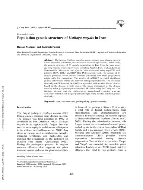 Fillable Online Jcp Modares Ac Population Genetic Structure Among