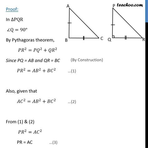 Pythagoras Theorem Proof For Class 10