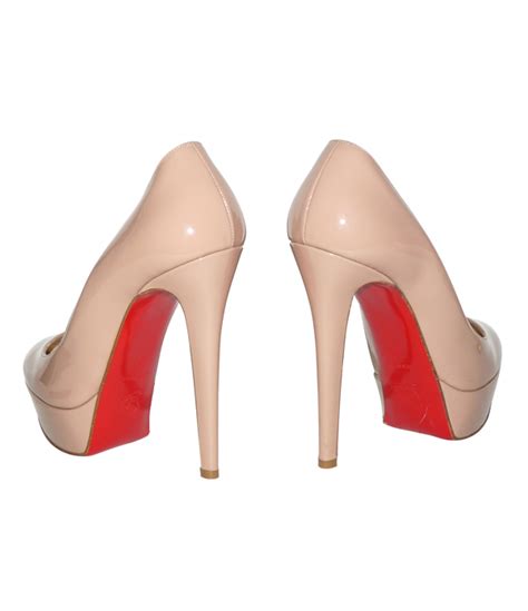 Depot Vente De Luxe En Ligne Christian Louboutin Escarpins Bianca En Cuir Verni Nude