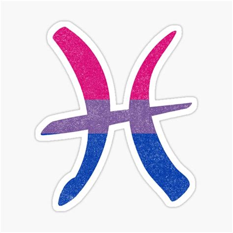 Bisexual Pride Flag Pisces Zodiac Sign Sticker For Sale By Valador