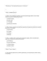 Exploring the Industrial Revolution in America: Inventions, | Course Hero 