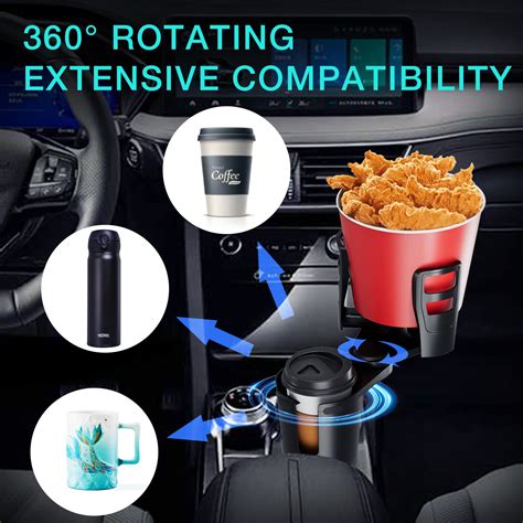 Dual Car Cup Holder Expander Large Drink Cupholder Insert Adapter 2