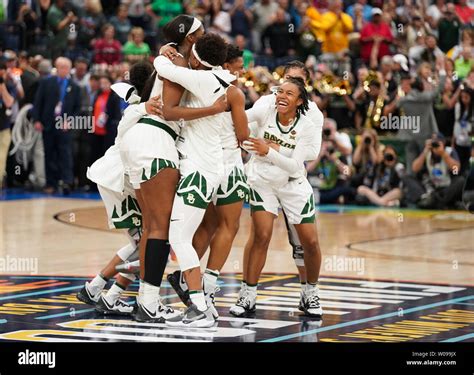 The Baylor Lady Bears Celebrate After Defeating The Notre Dame Fighting