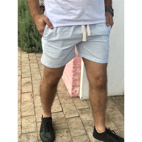 Short Linho Masculino B Sico Mauricinho Premium Lavado Alta Qualidade