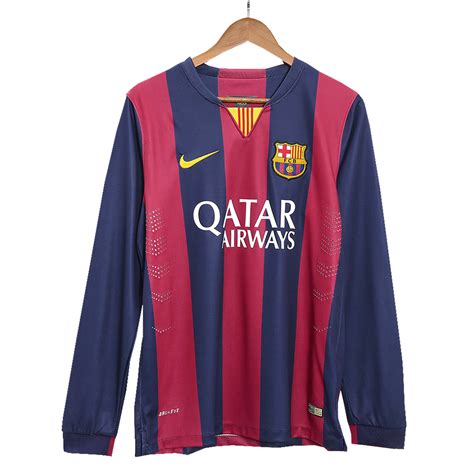 Retro Barcelona Home Long Sleeve Soccer Jersey