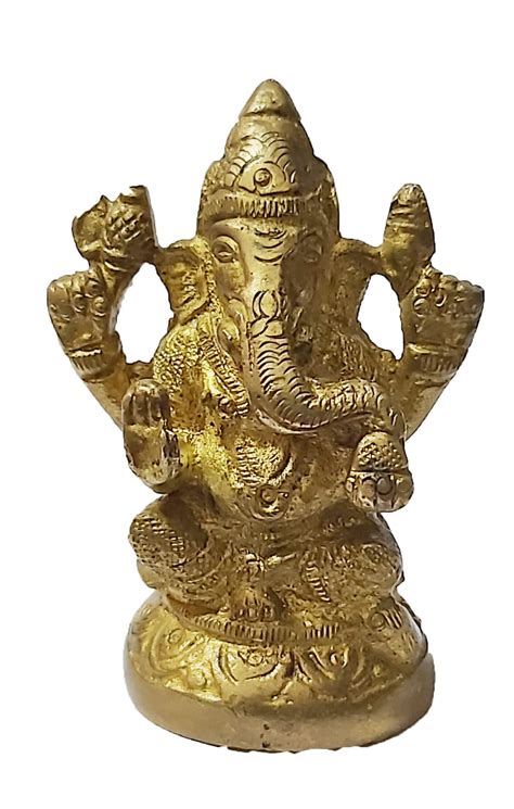 Buy Parijat Handicraft Brass Lord Ganesha Ganpati Religious Metal Pooja