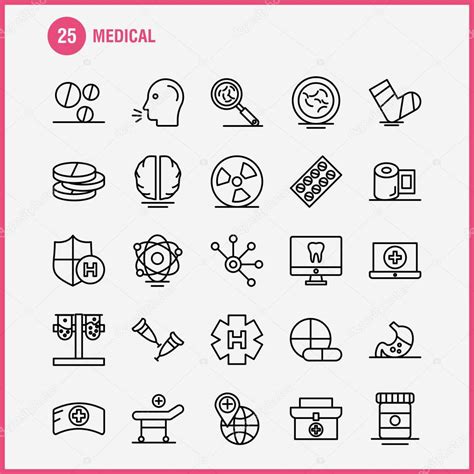 Set De Iconos De L Nea M Dica Para Infograf As Kit De Ux Ui M Vil Y