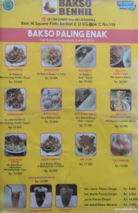 Selalu Diperbarui Menu Bakso Benhil Blok M