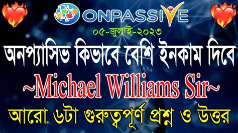 Onpassive Important Questions And Answers From Michael Williams Sir