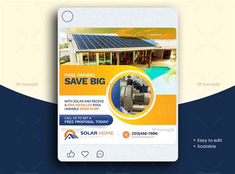 Solar Social Media Post Banner Canva Template Heropik Free And