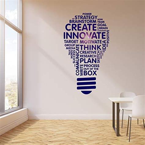 Vinyl Wall Decal Lightbulb Inspire Words Business Office Art Decor